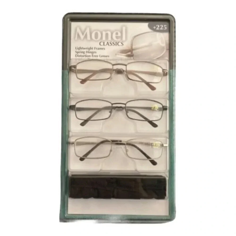 Monel Classic Readers‎ +2.25 3 Pr & Microfiber Cases​​​